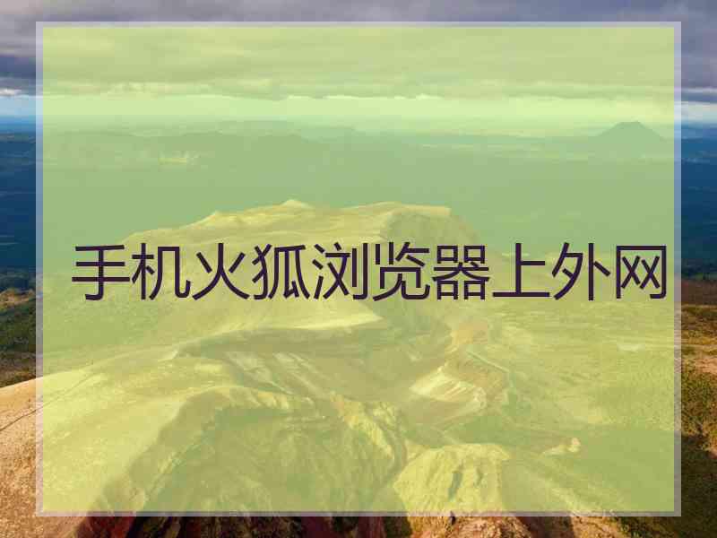 手机火狐浏览器上外网