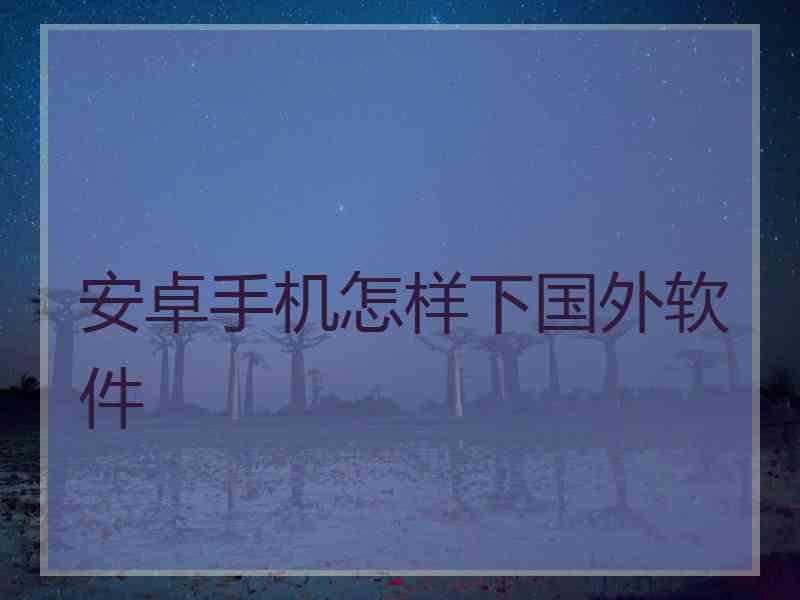 安卓手机怎样下国外软件