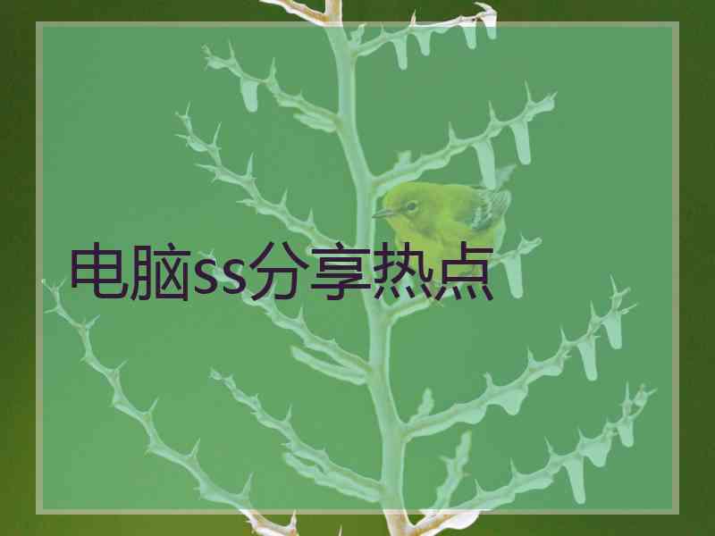 电脑ss分享热点