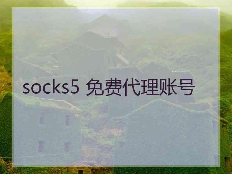 socks5 免费代理账号